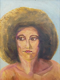 Campesina, óleo sobre madera. 35 × 27