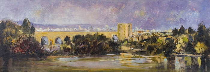 Puente romano de Córdoba, óleo sobre madera.  91 × 32 🔴 VENDIDO