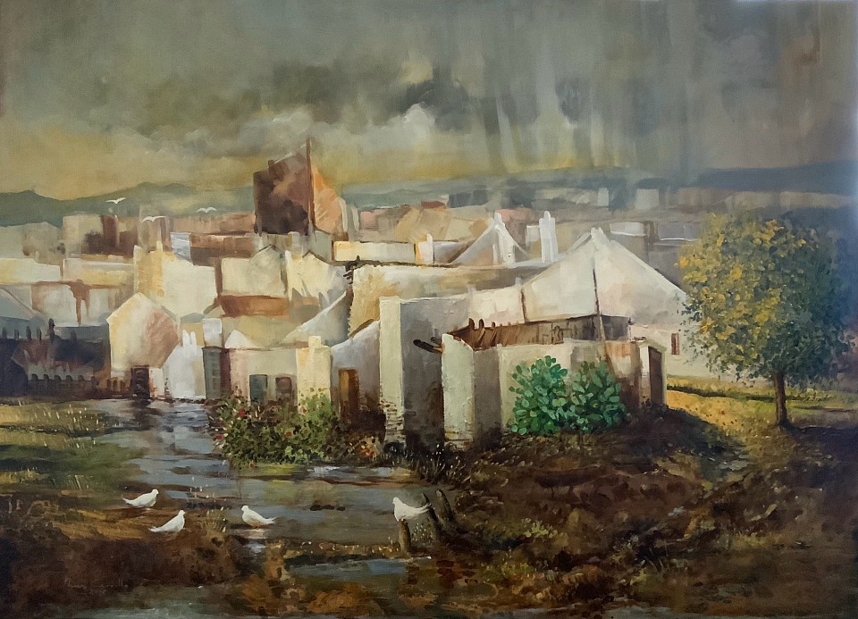 La lluvia en Cantillana, técnica mixta. 105 X 70 🔴